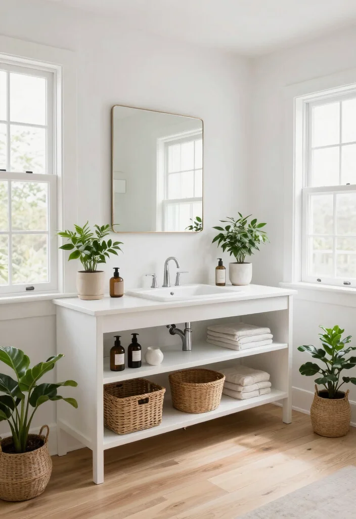 14 Off Center Sink Bathroom Vanity Ideas For Creative Layouts - 8. Open-Concept Vanities for Flexible Spaces 1