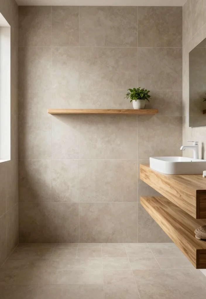 14 One Tile Bathroom Ideas For Minimalist Homes - 1. Harmonious Earthy Tones 1