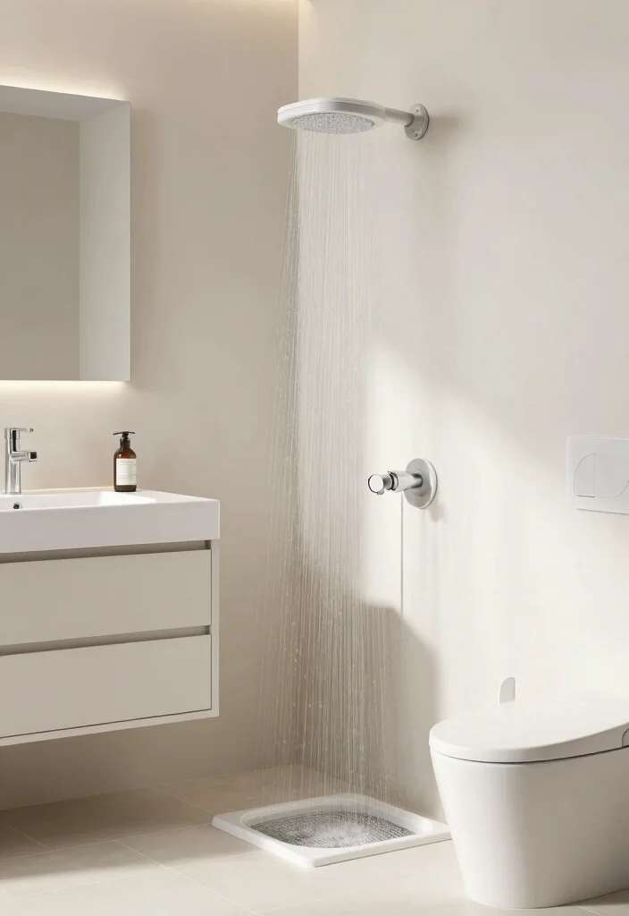 14 One Tile Bathroom Ideas For Minimalist Homes - 12. Sustainable Water Solutions 1