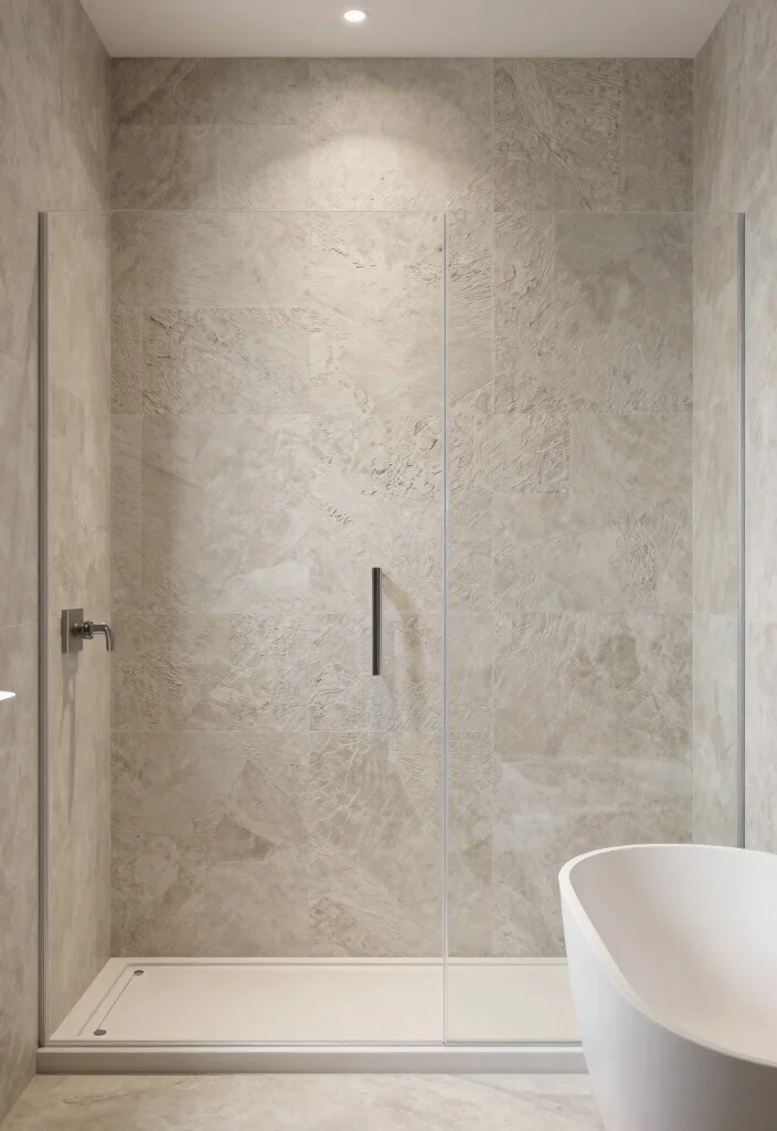 14 One Tile Bathroom Ideas For Minimalist Homes - 3. Textured Tiles for Depth 1