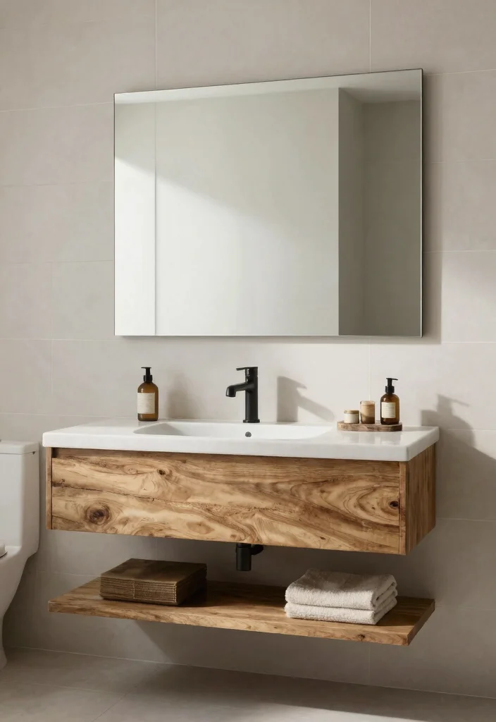 14 One Tile Bathroom Ideas For Minimalist Homes - 7. Simple Vanity Solutions 1