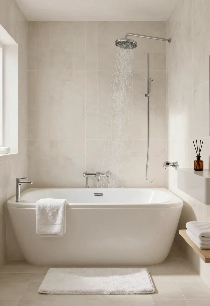 14 One Tile Bathroom Ideas For Minimalist Homes - 8. Spa-Like Elements 1