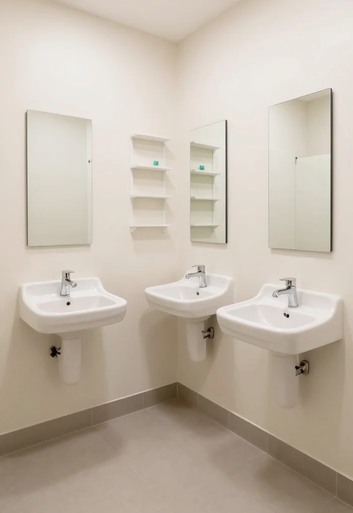 14 Public Bathroom Ideas With Better Layout - 11. Space Optimization Strategies 1