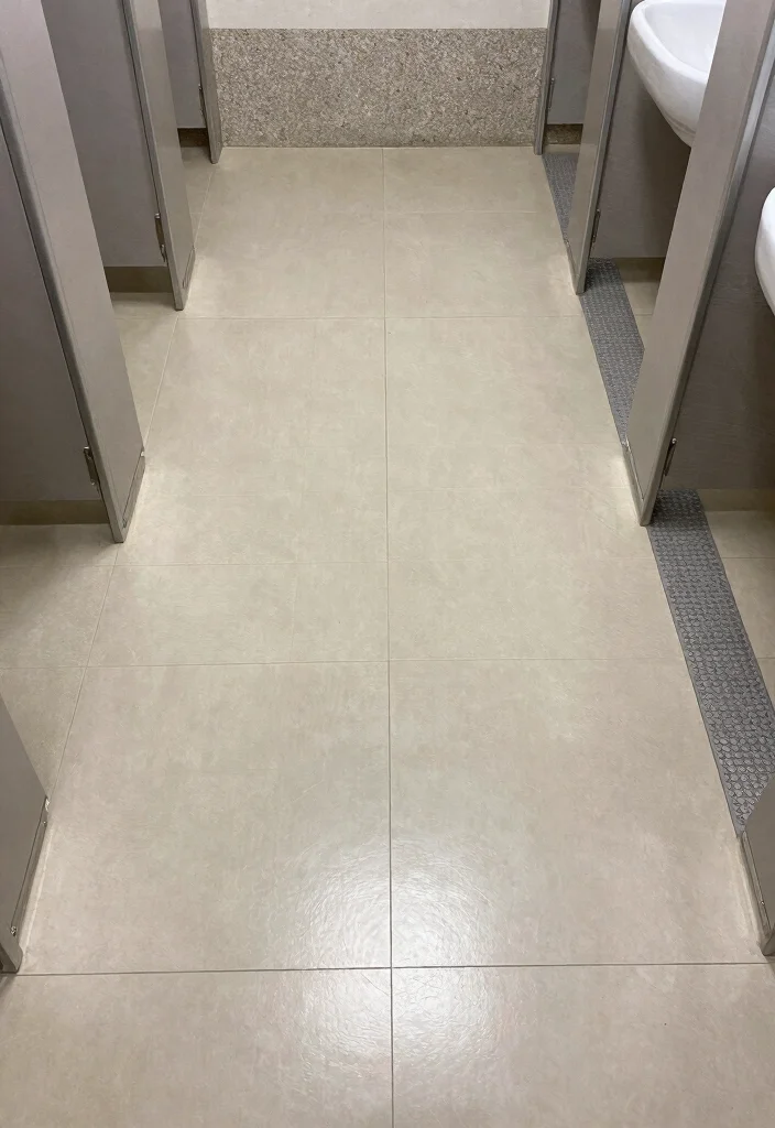 14 Public Bathroom Ideas With Better Layout - 12. Durable Flooring Options 1