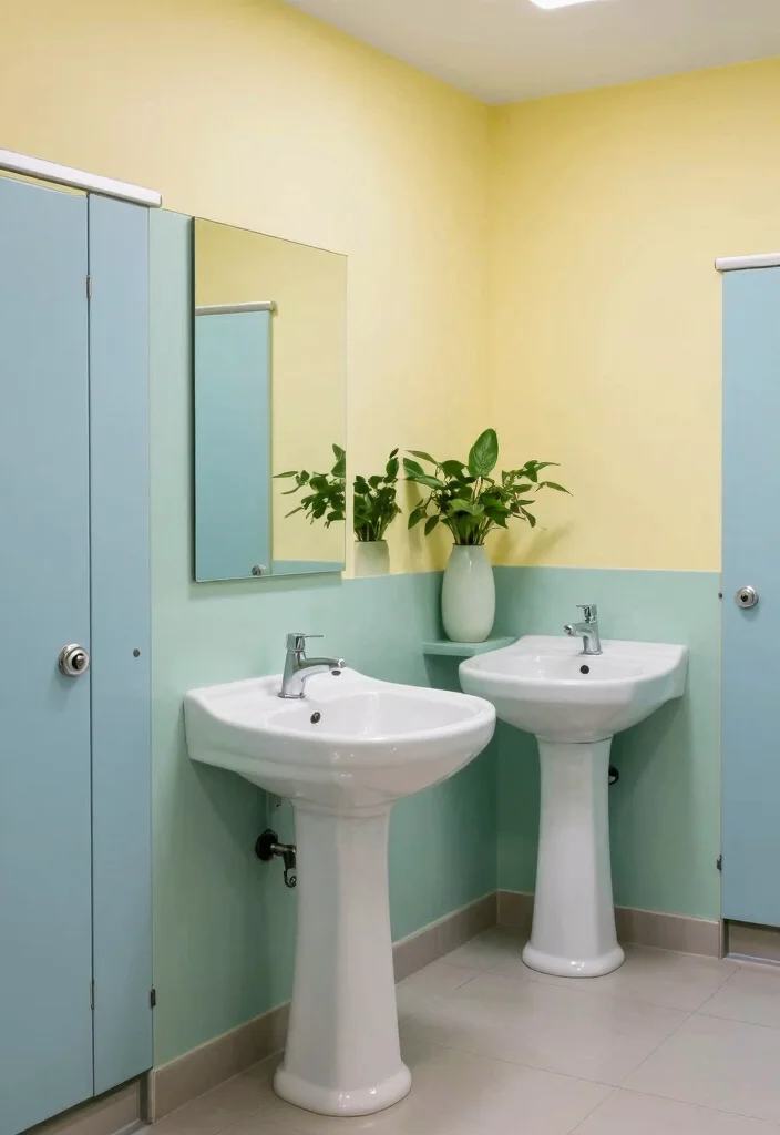 14 Public Bathroom Ideas With Better Layout - 4. Color Psychology in Design 1