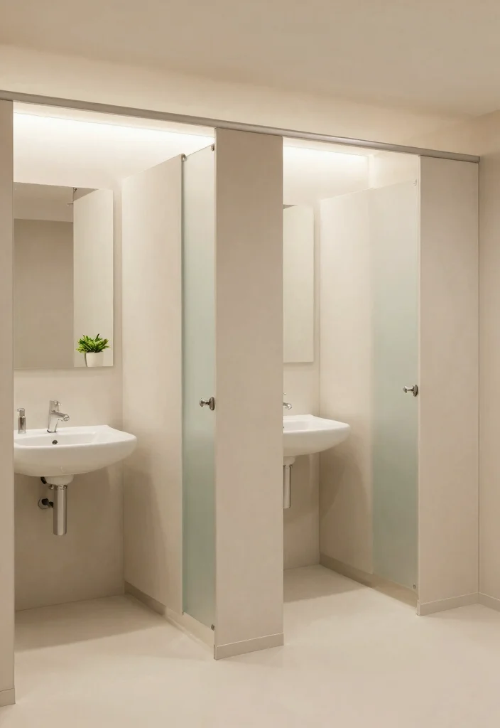 14 Public Bathroom Ideas With Better Layout - 6. Enhanced Privacy Features 1