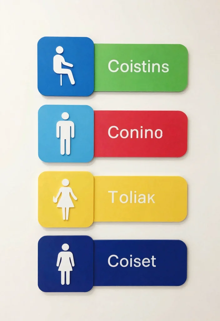 14 Public Bathroom Ideas With Better Layout - 9. Innovative Signage 1