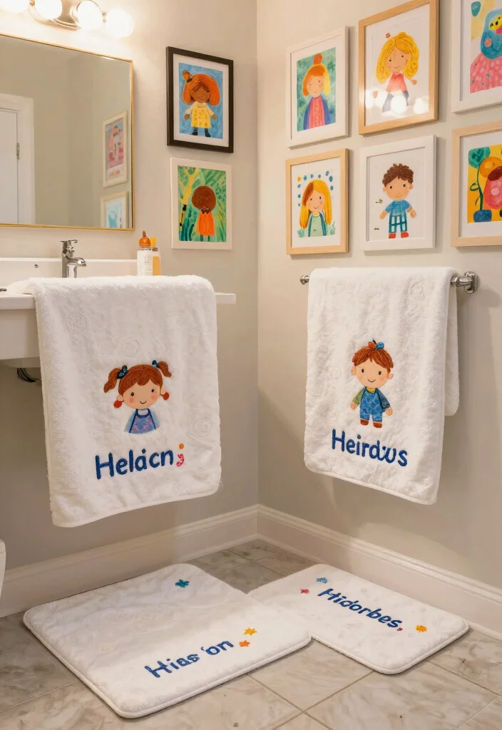 14 Unisex Kids Bathroom Ideas For Easy Shared Use - 10. Personalized Decor 1