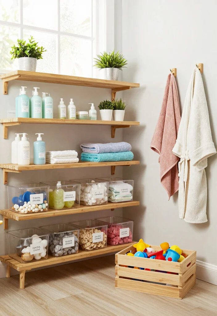 14 Unisex Kids Bathroom Ideas For Easy Shared Use - 2. Functional Storage Solutions 1