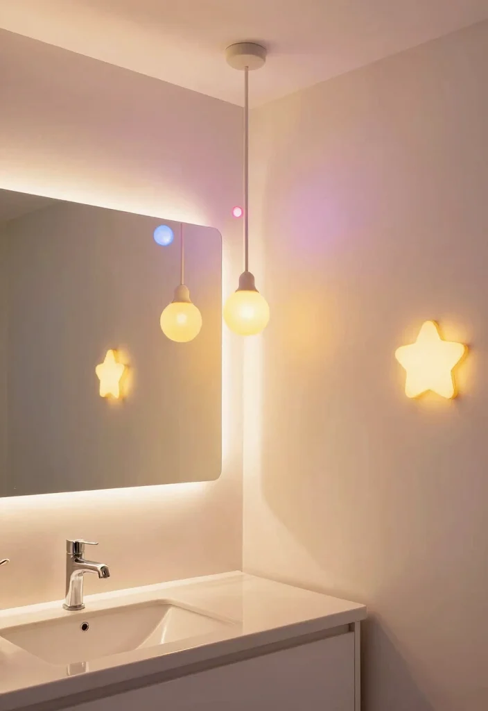 14 Unisex Kids Bathroom Ideas For Easy Shared Use - 7. Creative Lighting Solutions 1