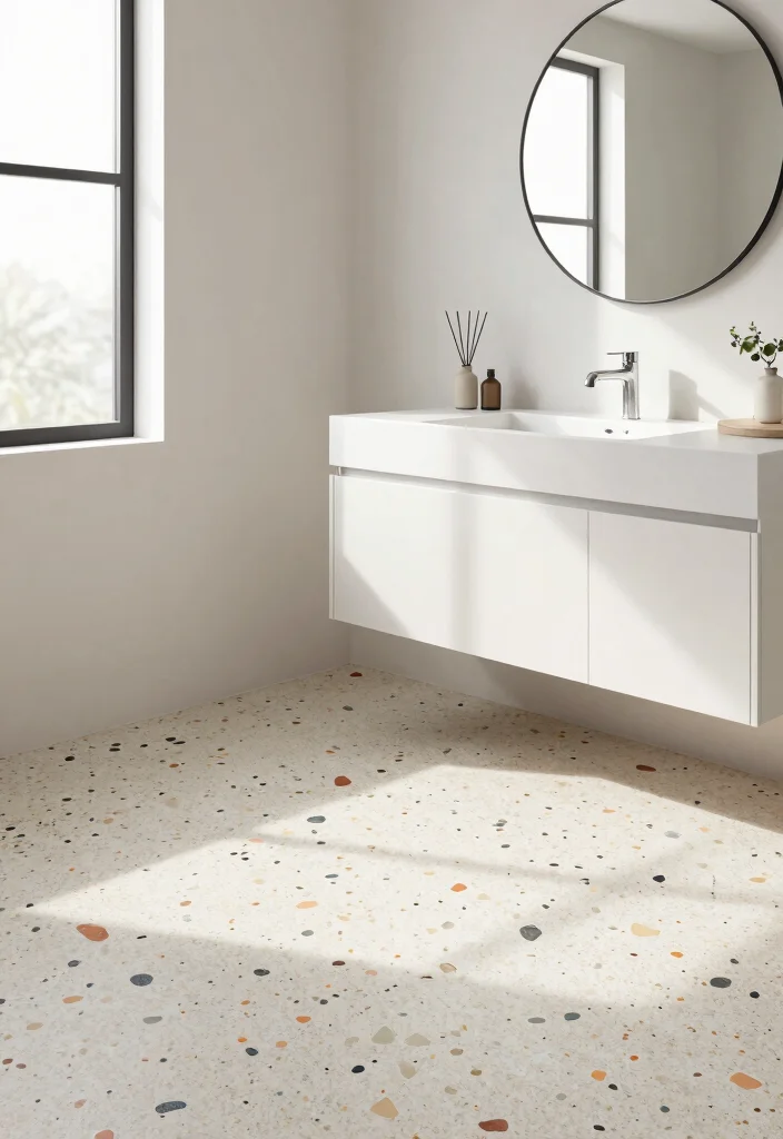 14 Vita Bella Tile Bathroom Ideas With Statement Style - 4. Terrazzo-Inspired Tiles 1