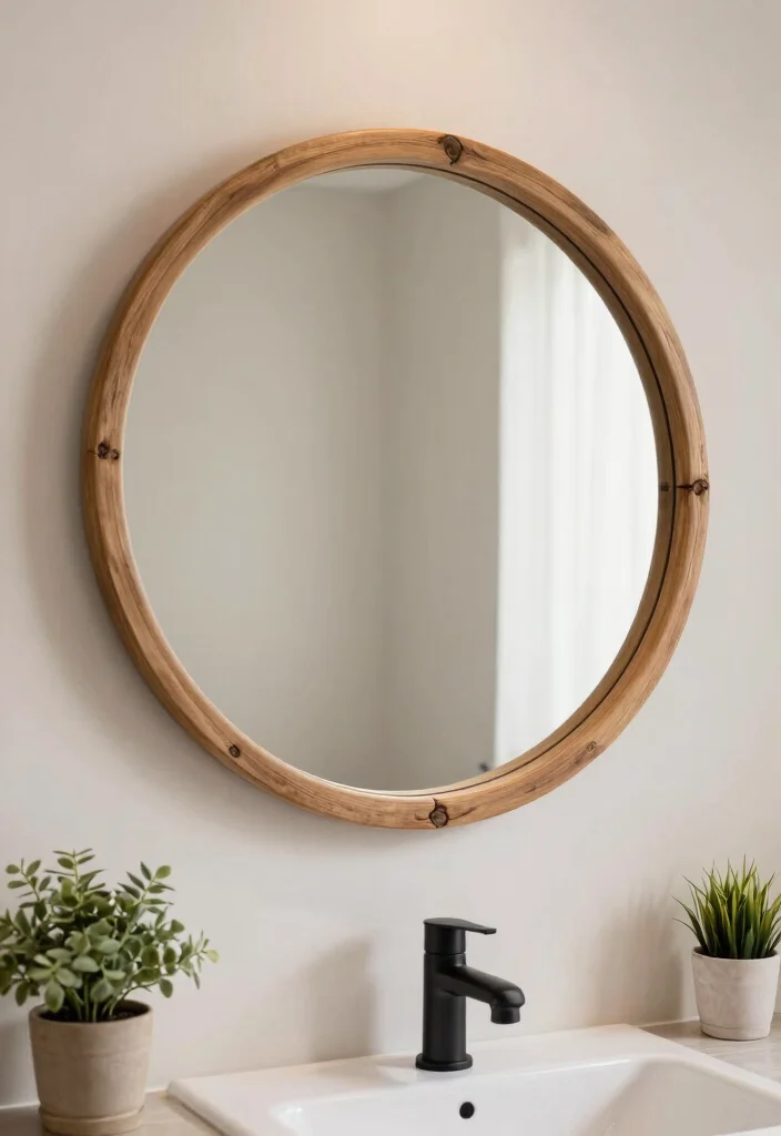 14 Wood Bathroom Ideas With Natural Texture - 6. Wooden Mirror Frames 1