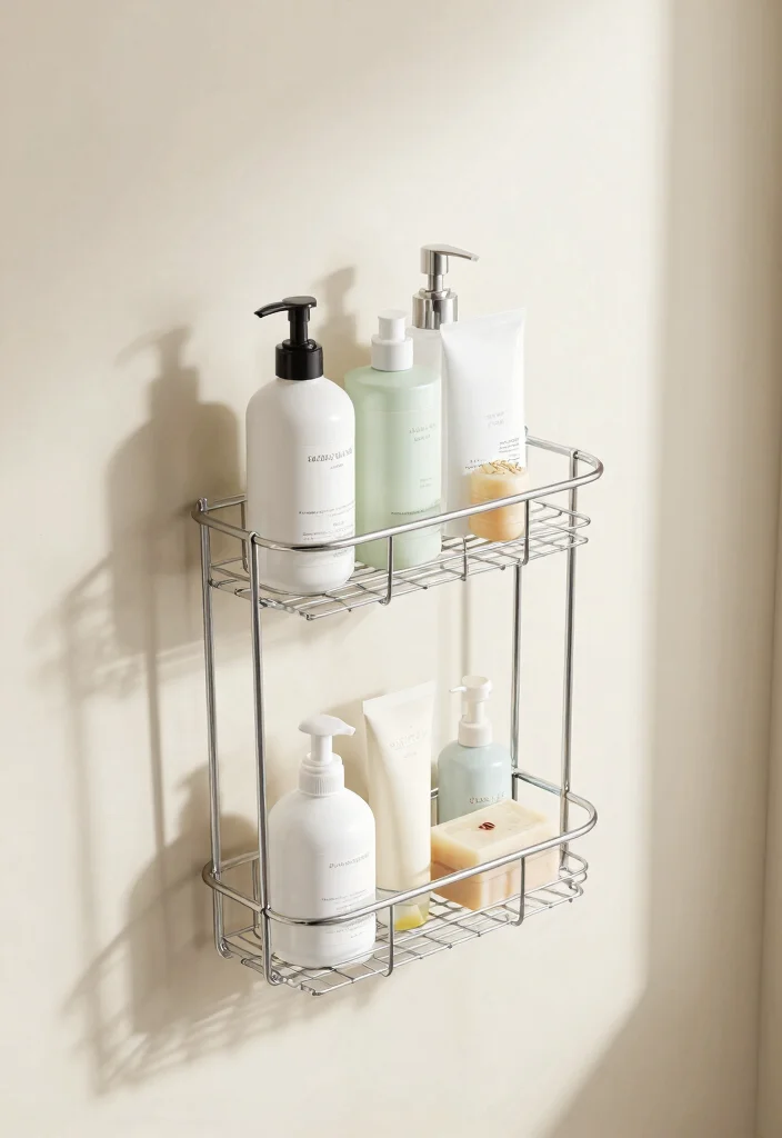 15 Bathroom Vanity Shelf Ideas For Smart Storage - 14. Shower Caddy as a Storage Piece 1