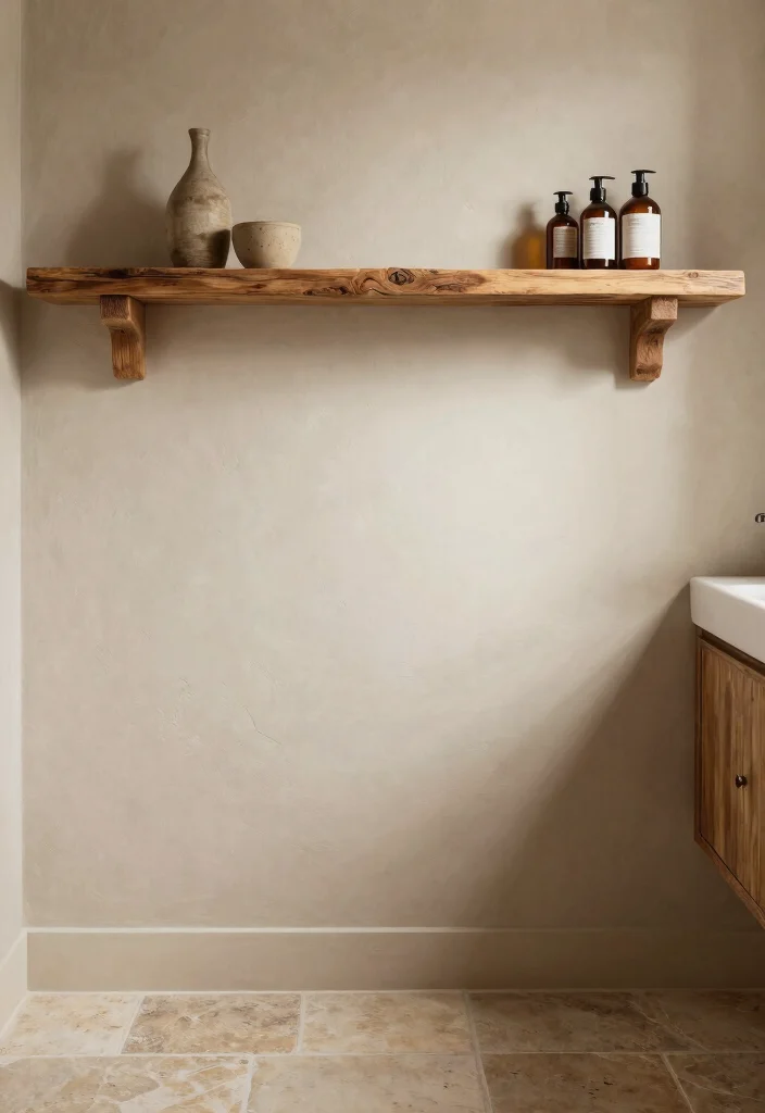 15 Bathroom Vanity Shelf Ideas For Smart Storage - 8. Reclaimed Wood for a Rustic Touch 1