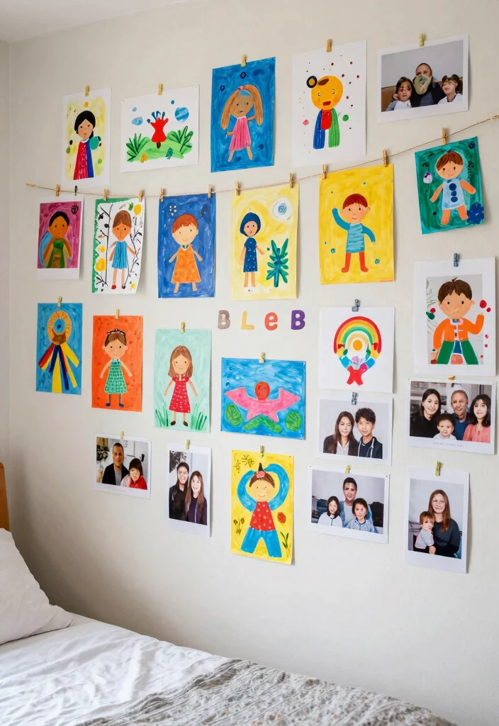 15 Bedroom With 2 Beds Ideas Shared and Stylish - 11. Creative Wall Art 1