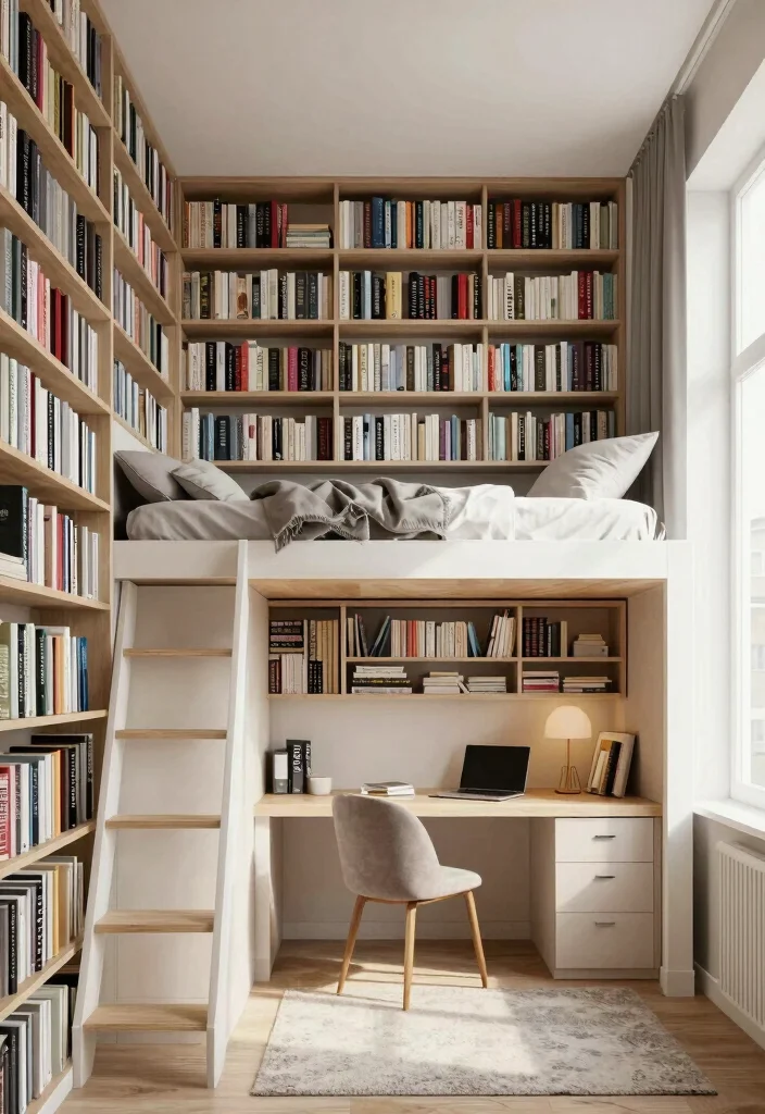 15 Bedroom With 2 Beds Ideas Shared and Stylish - 12. Efficient Use of Vertical Space 1