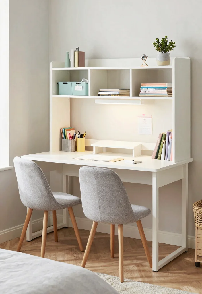 15 Bedroom With 2 Beds Ideas Shared and Stylish - 13. Shared Desks for Study Time 1