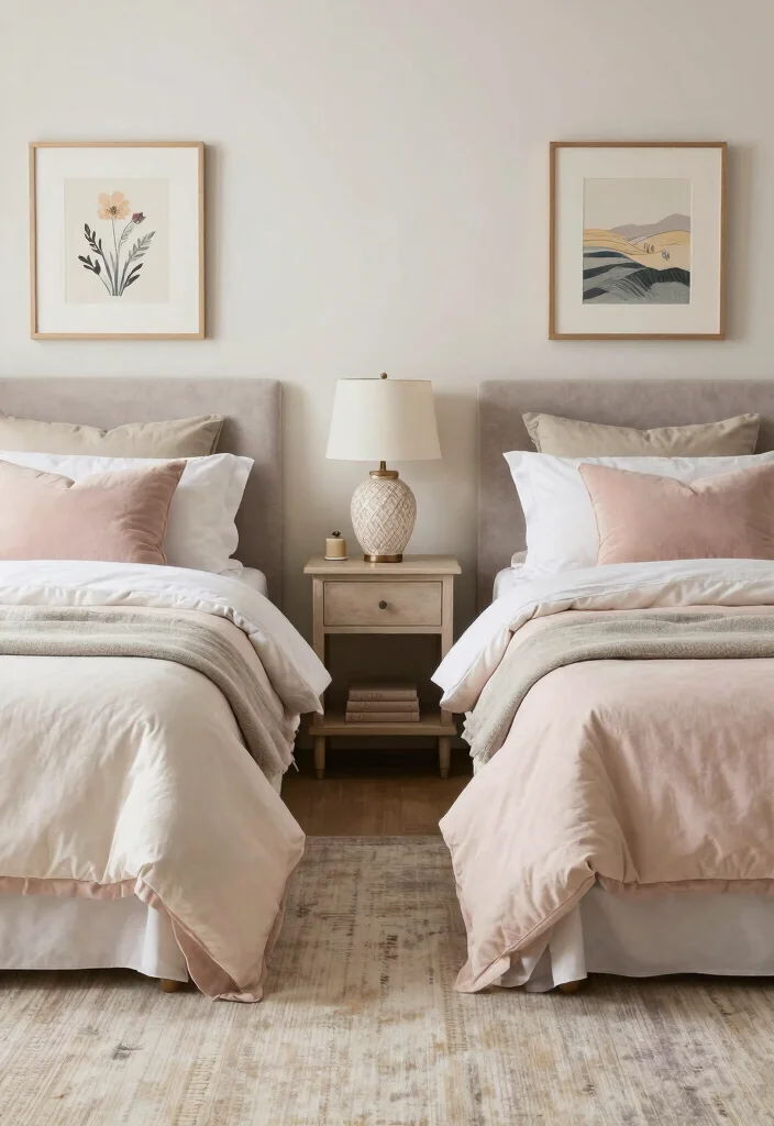 15 Bedroom With 2 Beds Ideas Shared and Stylish - 3. Stylish Twin Beds 1