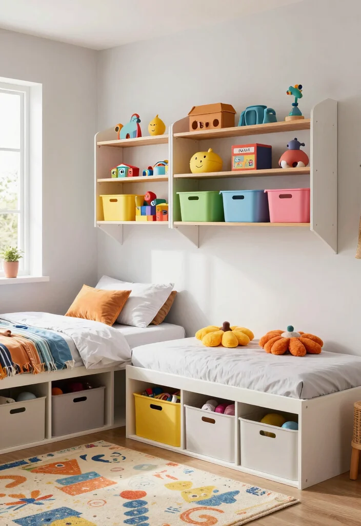 15 Bedroom With 2 Beds Ideas Shared and Stylish - 6. Smart Storage Solutions 1
