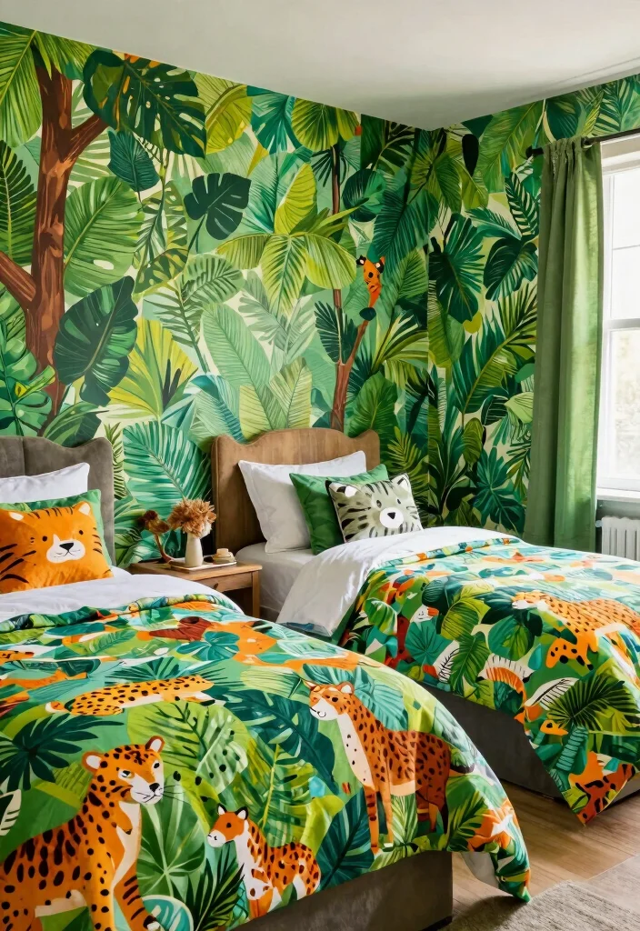 15 Bedroom With 2 Beds Ideas Shared and Stylish - 7. Playful Colors and Themes 1