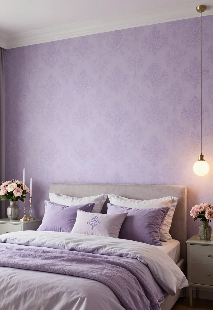 15 Bedroom With Wallpaper Accent Wall Ideas for Bold Visual Impact - 12. Romantic Damask Patterns 1
