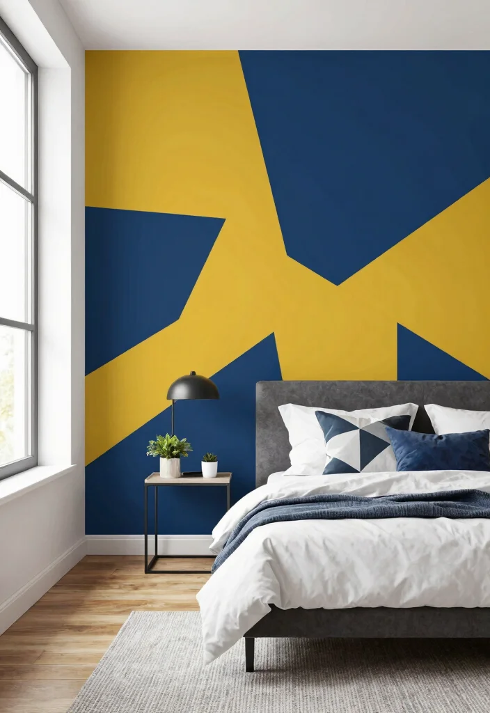 15 Bedroom With Wallpaper Accent Wall Ideas for Bold Visual Impact - 2. Bold Geometric Patterns 1