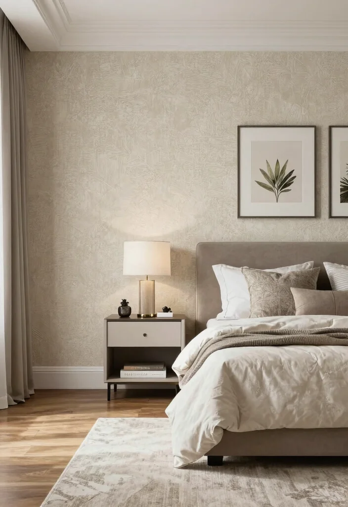 15 Bedroom With Wallpaper Accent Wall Ideas for Bold Visual Impact - 7. Textured Wallpaper for Depth 1