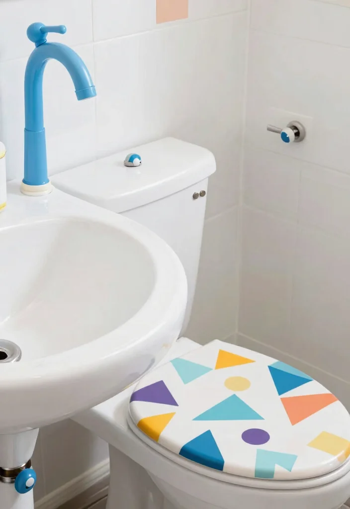 15 Colorful Bathroom Ideas That Feel Bright And Fun - 9. Cheerful Fixtures and Fittings 1
