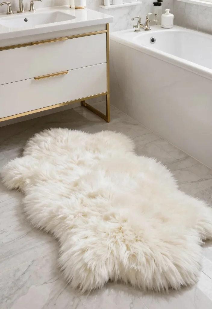 15 Dorm Bathroom Ideas With Cute Bath Mats And Rugs - 14. Luxurious Faux Fur Rugs 1