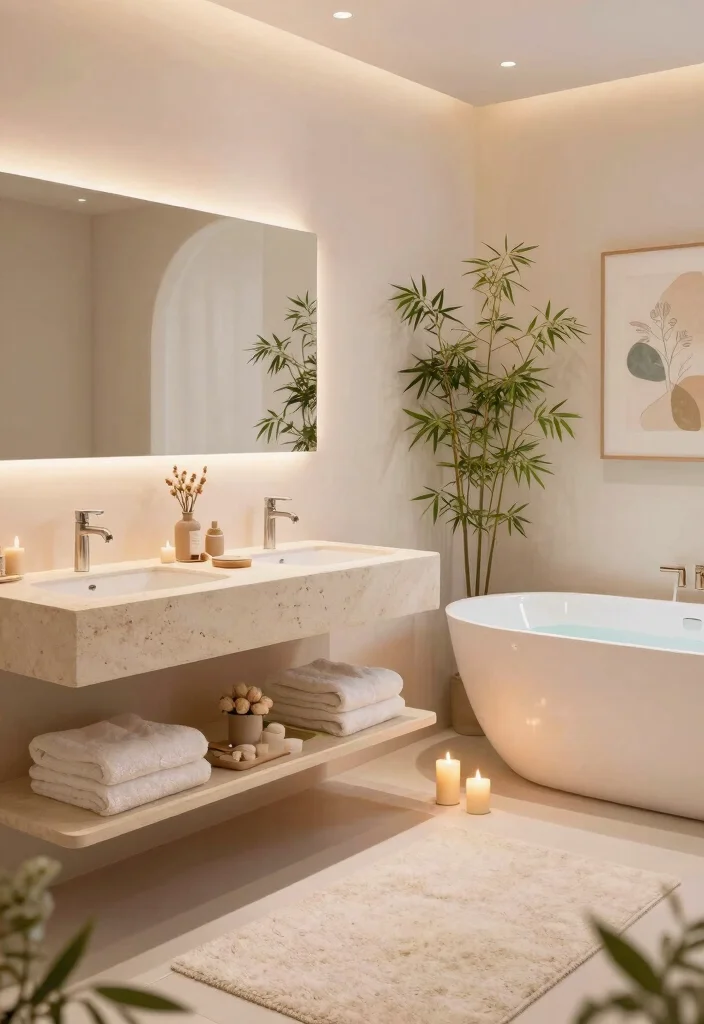 15 Double Vanity Bathroom Ideas For Shared Comfort - 3. Spa-Like Retreat 1