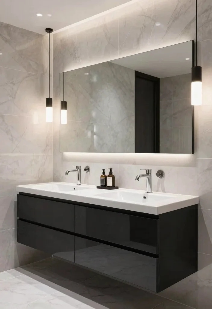 15 Double Vanity Bathroom Ideas For Shared Comfort - 8. Contemporary Luxury 1