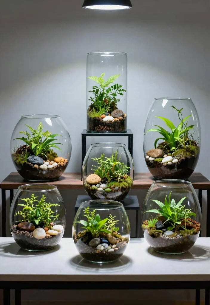 15 Green Vines Bedroom Decor Ideas Fresh Botanical Vibes - 11. Greenery in Glass Terrariums 1