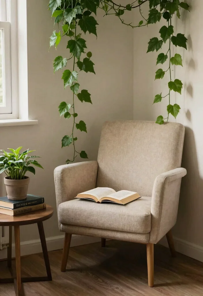 15 Green Vines Bedroom Decor Ideas Fresh Botanical Vibes - 14. Cozy Reading Nook with Vines 1
