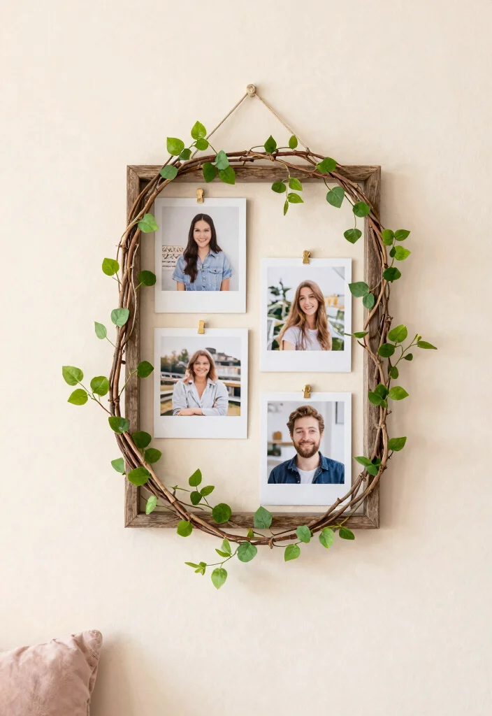 15 Green Vines Bedroom Decor Ideas Fresh Botanical Vibes - 15. DIY Vine Frames 1