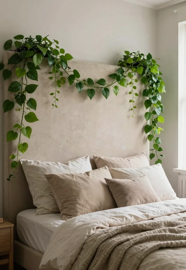 15 Green Vines Bedroom Decor Ideas Fresh Botanical Vibes - 4. Green Vines on Headboards 1
