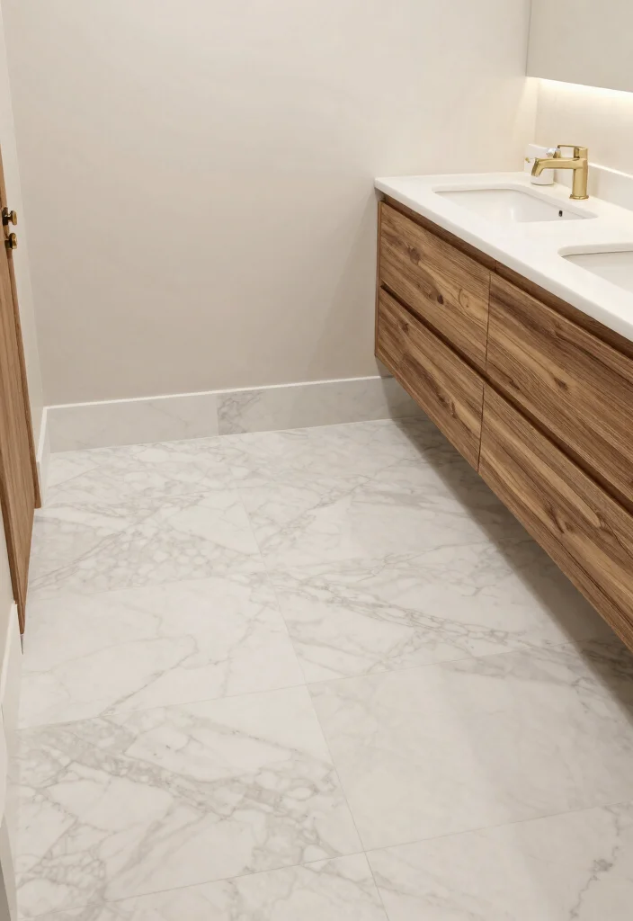 15 Marble Tile Bathroom Floor Ideas For Luxury Style - 12. Eco-Friendly Marble Options 1