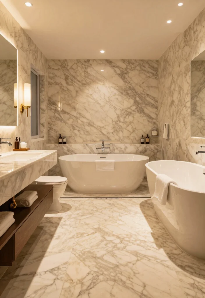 15 Marble Tile Bathroom Floor Ideas For Luxury Style - 14. Luxurious Underfloor Heating with Marble 1