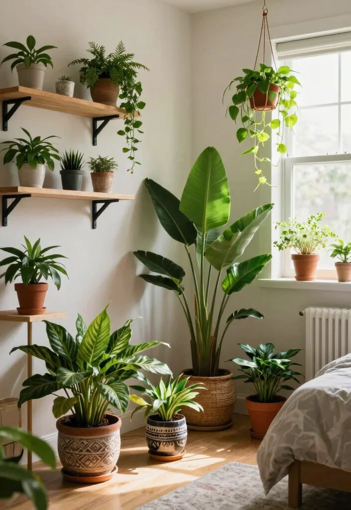 15 Medium Size Bedroom Ideas: Balanced Comfortable Layouts - 7. Incorporating Plants for Freshness 1