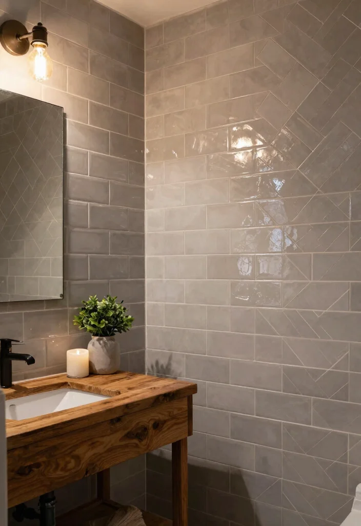 15 Metro Tile Bathroom Ideas For Urban Living - 3. Subway Tile with a Twist 1
