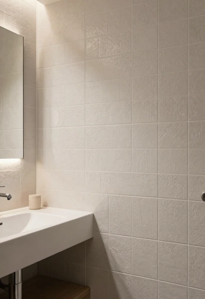 15 Metro Tile Bathroom Ideas For Urban Living - 5. Textured Tiles 1