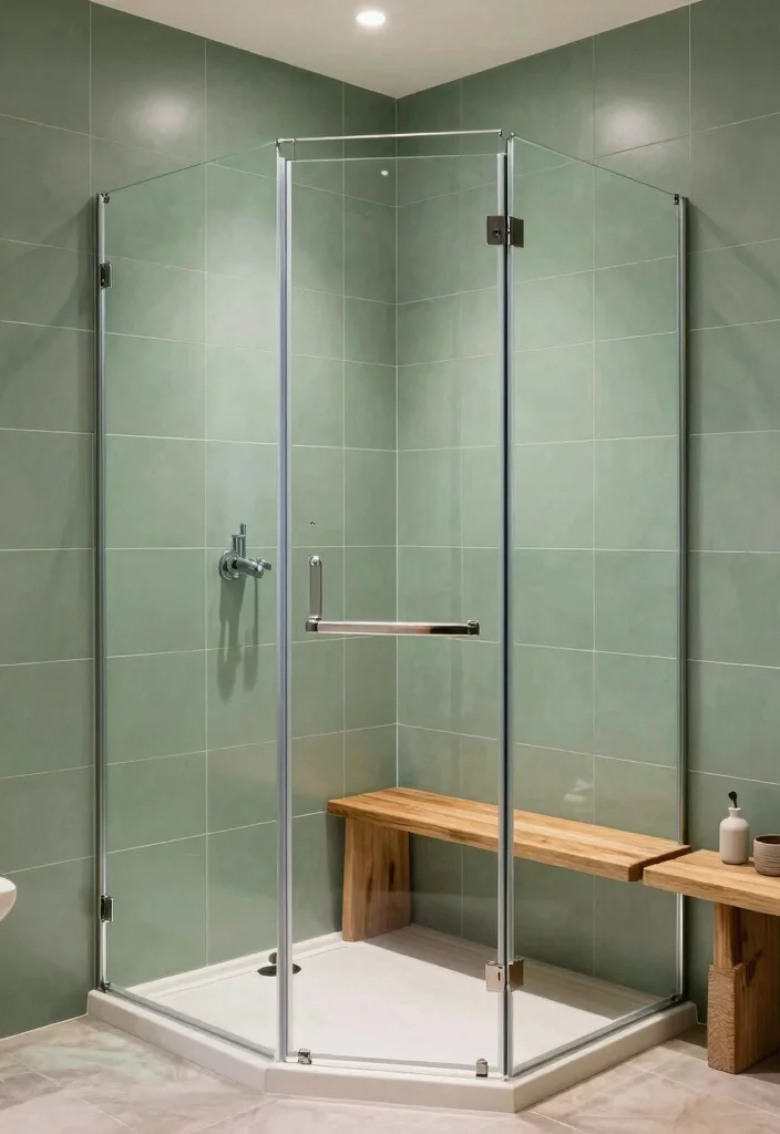 15 Sage Green Bathroom Tile Ideas For Calm Interiors - 11. Sage Green Tile in Shower Enclosures 1
