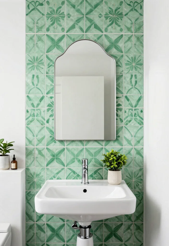15 Sage Green Bathroom Tile Ideas For Calm Interiors - 14. Sage Green Patterns 1