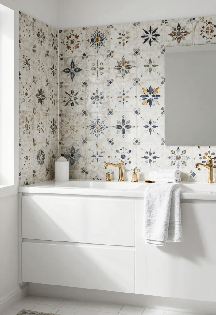 15 Saltillo Tile Bathroom Ideas With Rustic Warmth - 14. Bright White Accents for a Fresh Contrast 1