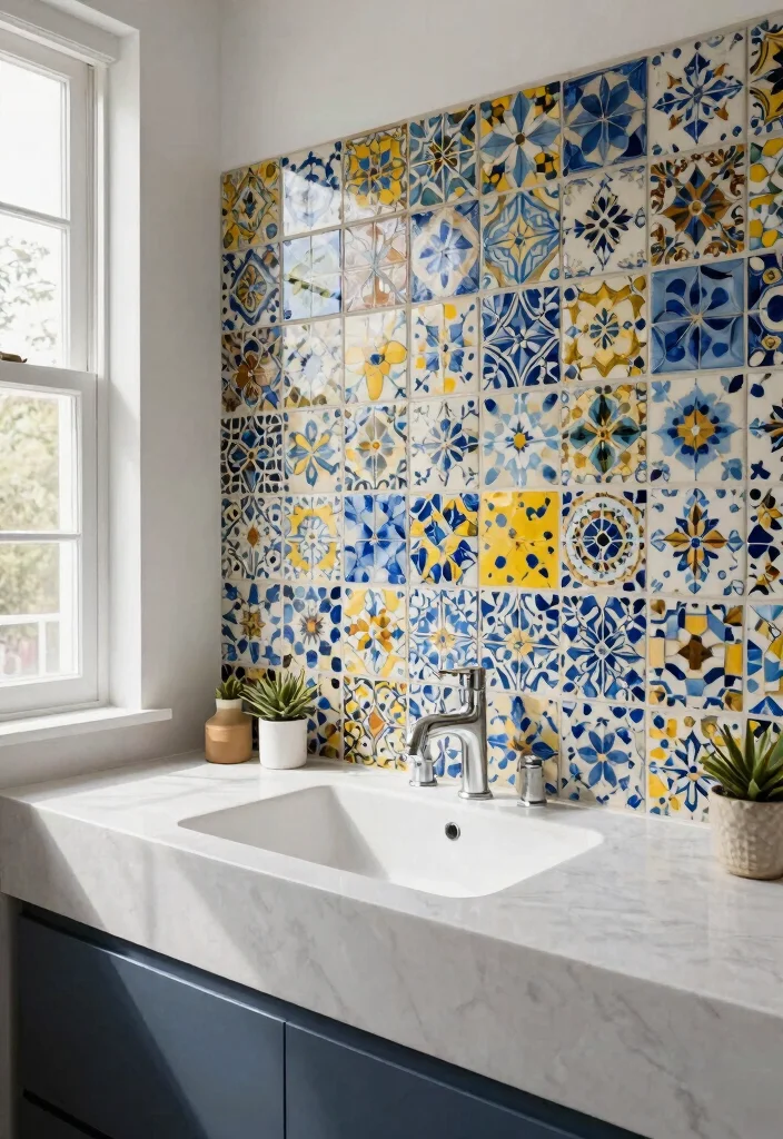 15 Saltillo Tile Bathroom Ideas With Rustic Warmth - 3. Mosaic Magic with Colorful Accents 1