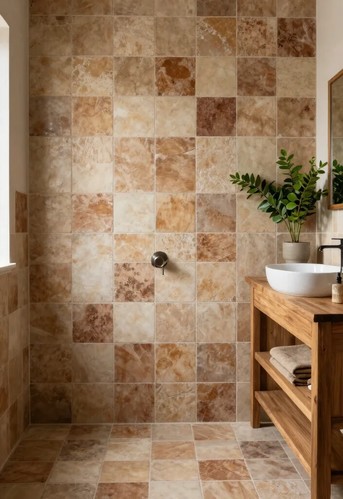 15 Saltillo Tile Bathroom Ideas With Rustic Warmth - 6. Embracing Earth Tones for a Natural Feel 1