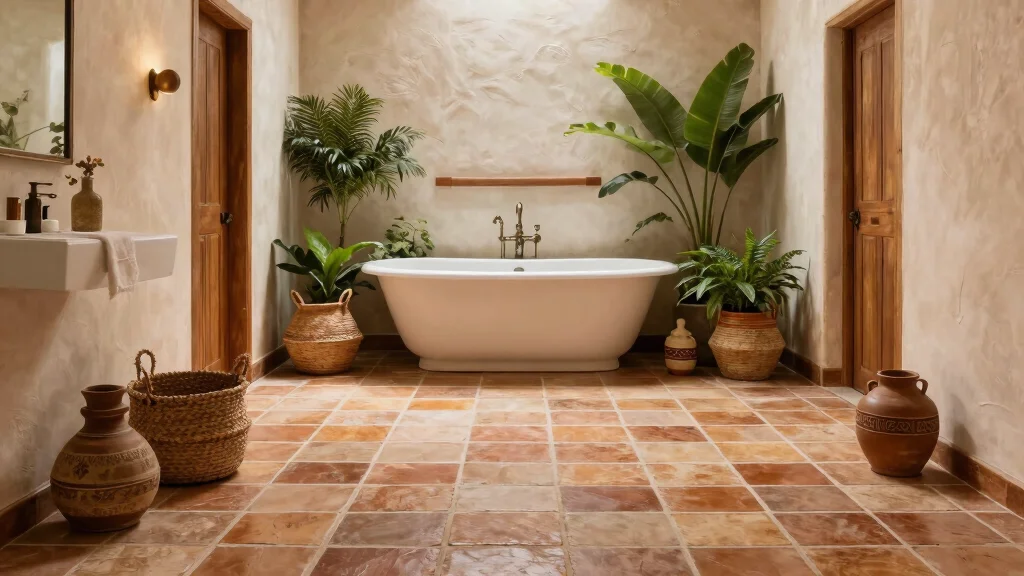 15 Saltillo Tile Bathroom Ideas With Rustic Warmth