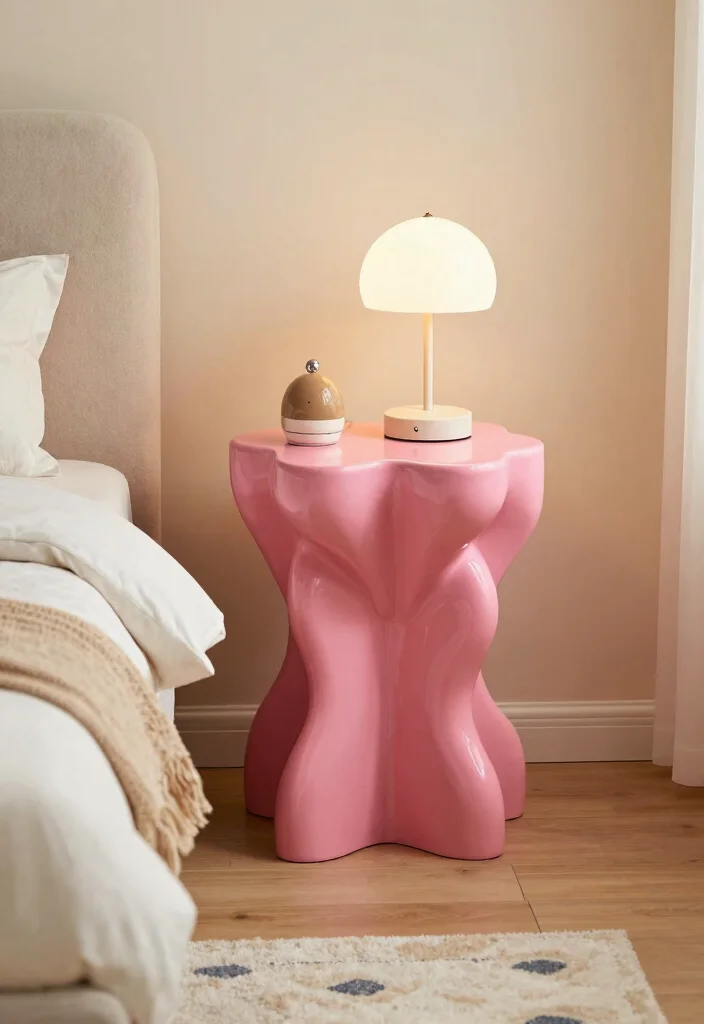 15 Side Tables Bedroom Modern Luxury Ideas for a Sleek, Elegant Touch - 11. Whimsical Shapes 1