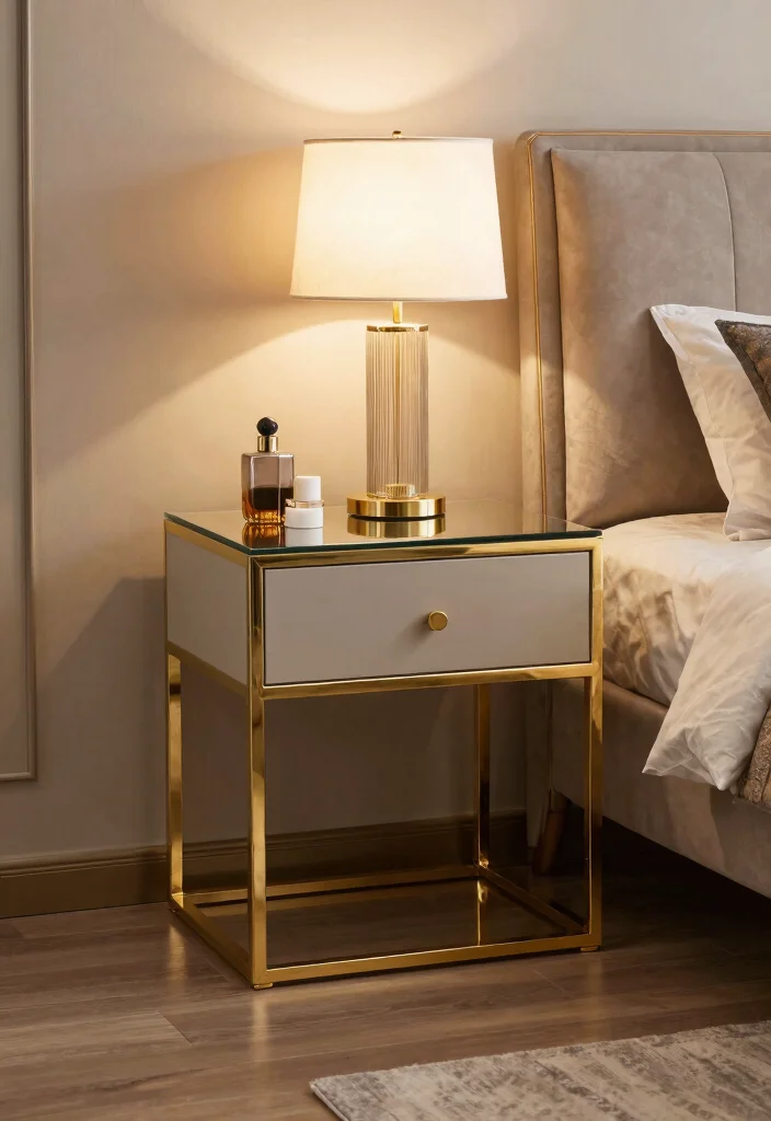 15 Side Tables Bedroom Modern Luxury Ideas for a Sleek, Elegant Touch - 14. Luxurious Gold Accents 1