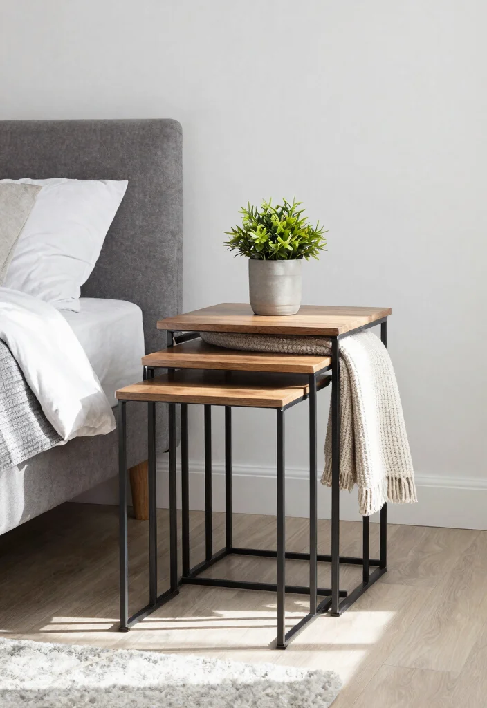 15 Side Tables Bedroom Modern Luxury Ideas for a Sleek, Elegant Touch - 8. Creative Nesting Tables 1