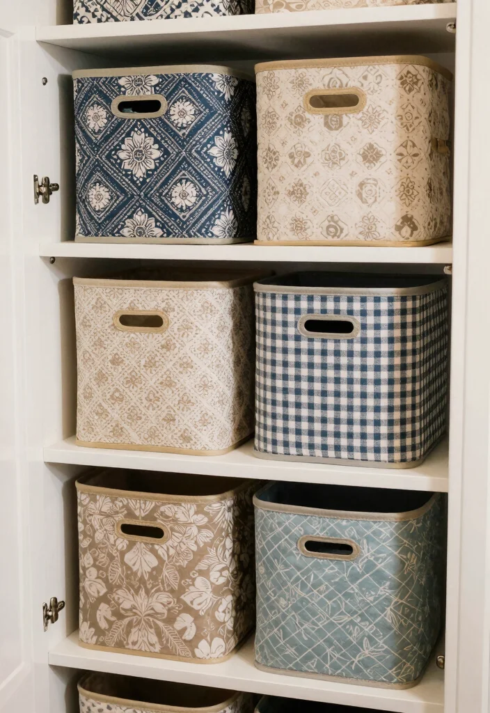 15 Small Bedroom Closet Design Ideas: Compact and Stylish - 10. Decorative Storage Bins 1